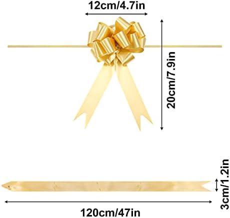 Popuppe 30 Pcs Large Ribbon Pull Bows,Large Christmas Pull Bows Florist Pull Bows Wide Pull Bows with Ribbon String Pull Bows for Gift Wrapping for Wedding Christmas Party Car Baskets Bouque