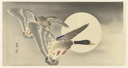 Deux grues par Ohara Koson impression murale pour transformer un salon terne en espace moderne