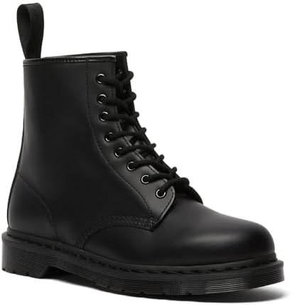 Dr. Martens 1460 8-Eye Leather Boot, Black Greasy, 5 Women/4 Men