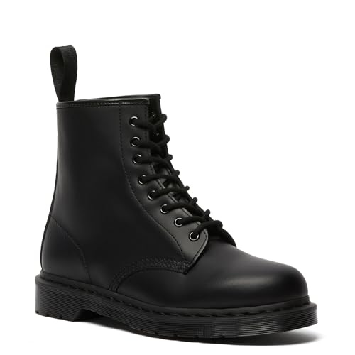Image of Dr. Martens Unisex 1460 Mono Smooth Leather 8 Eye Boot, Black, 8 Women/7 Men