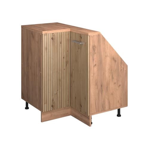 Image of Vicco Sloping ceiling wardrobe Corner wardrobe Rion, Artisan oak/Goldkraft oak, W75.6 x D46 cm with 1 door, space-saving for sloped ceilings