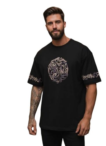 Image of Lymio Oversized T Shirt for Men || Round Neck T Shirt || Printed T Shirt (T-91-94)