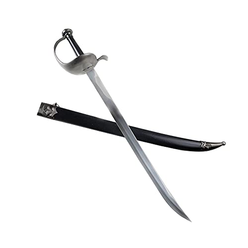 PS Caribbean Pirate Style Cutlass Sword Classic Nautical Design Display Piece Costume Accessory for Cosplay LARP Practice Item Outdoor Sports Swing Use - Caribbean Guard