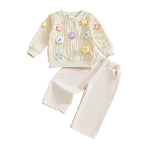 JiAmy Baby Mädchen Kleidung Langarm Top + Hose Zweiteiler Neugeborene Herbst Winter Babykleidung Set Kleinkind Bekleidungssets für 12-18 Monate