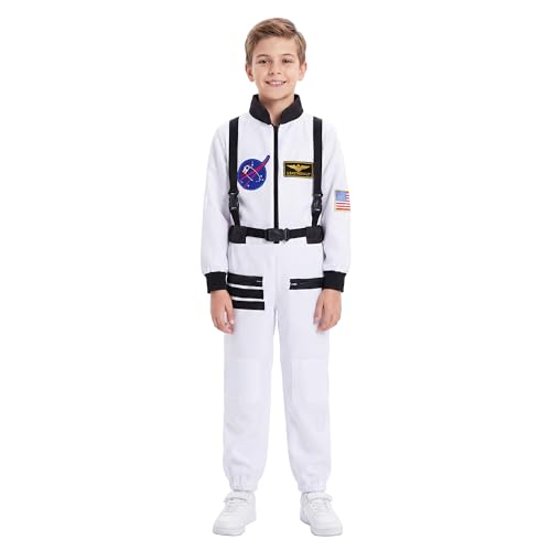Gigoitly Astronaut Costume for Kids Space Suit for Toddler Career Day Jumpsuit Costume for Boys Dress Up Cosplay Gifts