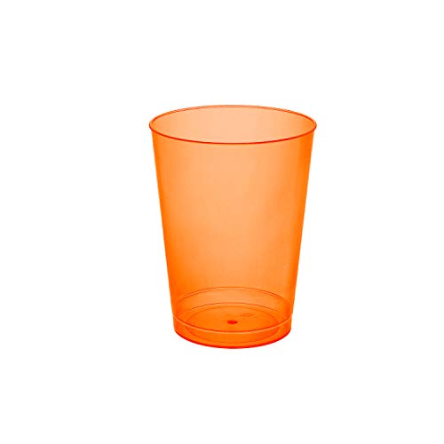 Party Essentials Hard Plastic 10-Ounce Party Cups/Drinking Glasses/Tall Tumblers, 100-Count, Neon Orange by Party Essentials - Used condition - US$15.04