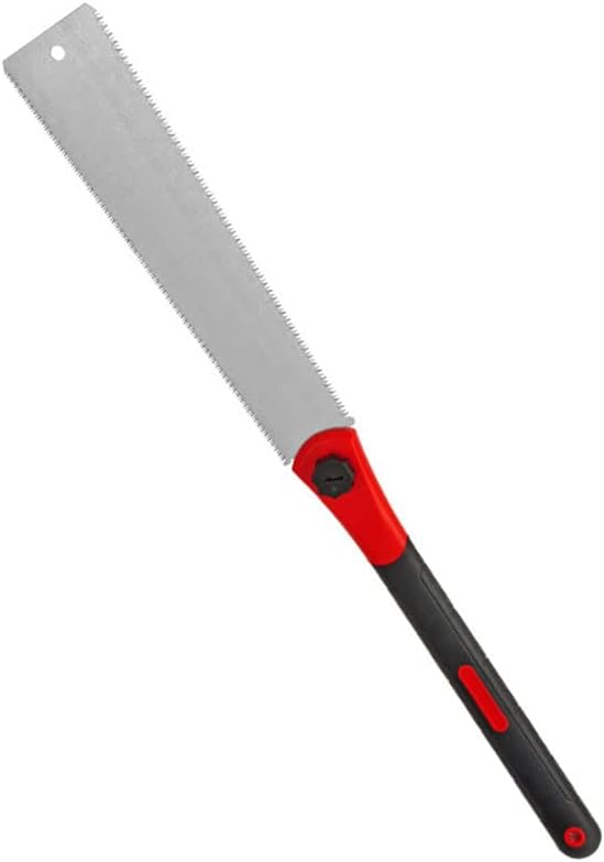 Double Edged Hand Saw, 32cm/12.5” Japanese Ryoba Pull Saw Flexible Flush Cut Saw for Fine and Coarse Cutting Woodworking (Red)