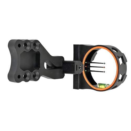 yeeplant Vista de arco de 3 pines con fibra óptica, apunte rápido, ajustable en 4 direcciones, nivel de burbuja, ligero