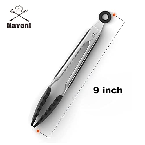 Navani 9inch Silicone Tongs for Cooking, Air Fryer & Salad - Image 3