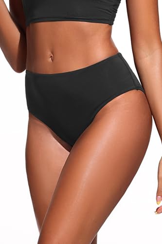 Tempt Me Women Mid Rise Bikini Bottoms - Full Coverage Bathing Suit Bottoms Mid Waist Swim Bottoms 20253