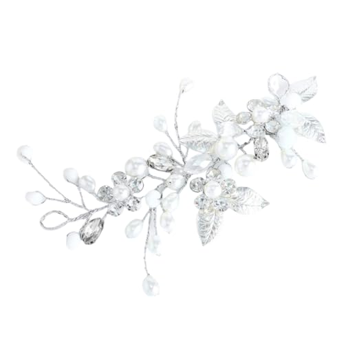 Accessori per Capelli da Sposa con Fiore di Vite Perla Decorazioni, Accessori Capelli Sposa Argento, Accessori per capelli per le donne e le ragazze