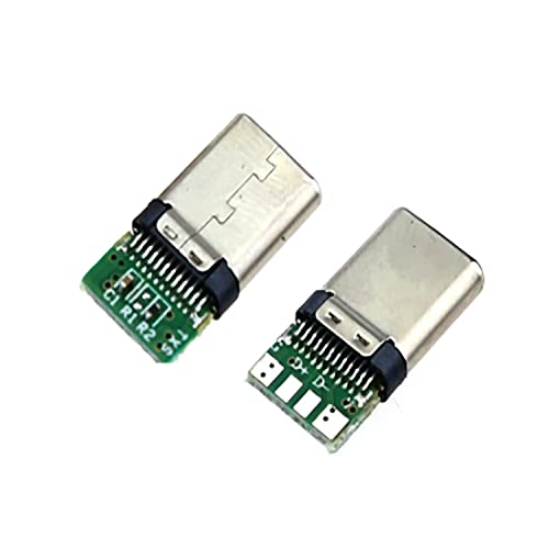 20 Piezas Conector USB 3.1 Tipo C Macho con PCB 24 Pines miniatura 4