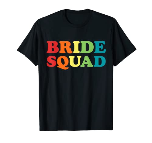 Sposa Squadra Camicia Arcobaleno Gay Pride Damigella d'onore Addio al nubilato Maglietta