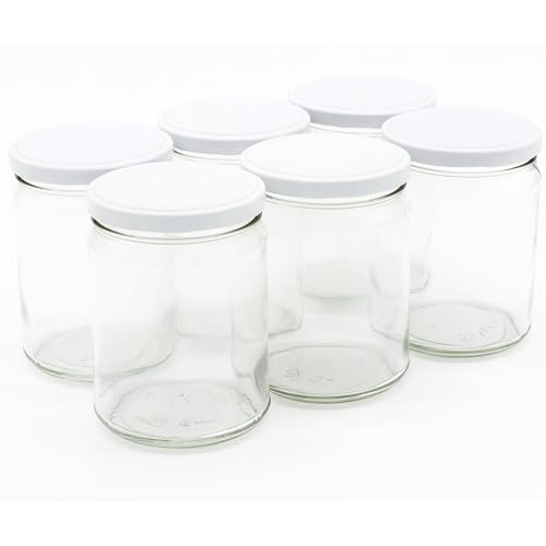 Blumixx Einmachgläser mit Schraubdeckel 24er Pack Einmachglas mit Deckel in Weiß - 540ml Fassungsvermögen - Ideal für Erntezeit… – Ansicht 1