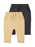 Lien à nouer à la taille VERTBAUDET Lot de 2 Pantalons bébé en Molleton Cappuccino 6M(67CM)