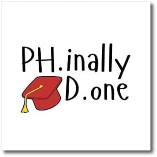 8x8 Iron on Heat Transfer for White Material - PHD Finally Done Gift for Graduation 3dRose - Rosette - Graduation