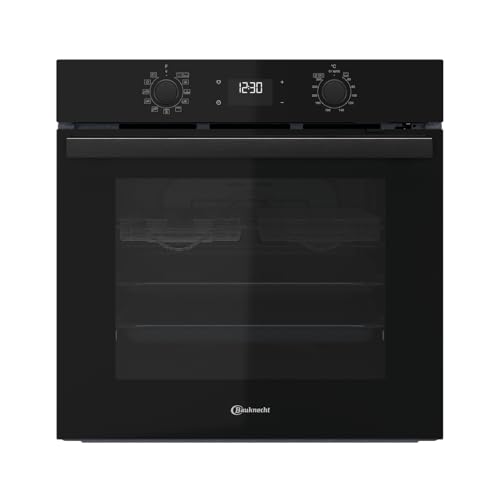 Bauknecht BBA285PU1ZK Einbau-Backofen, 60 cm, 71 l Garraum, Heißluftbackofen mit 12 Funktionen, PowerHeißluft, FlexiClean Pyrolyse & Hydrolyse, Multi-Level-Kochen, Schwarzglas
