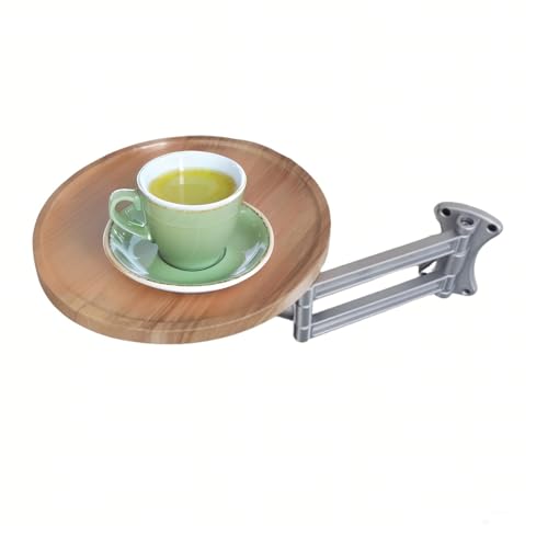 Table basse rabattable murale ronde en bois flottante gain de place
