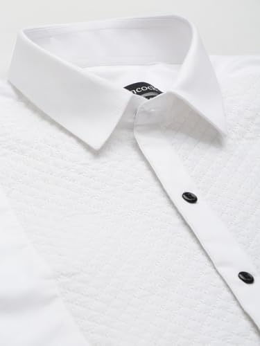 Image of Hancock Men White Pure Cotton Slim Fit Formal Shirt(5444White)