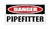 3pcs Danger Pipefitter funny hard hat/helmet vinyl decal sticker