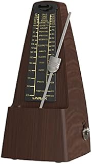 Linrax M2 Mechanical Metronome for Piano Guitar Bass Ukulele Drum Violin Cello Saxophone Trumpet and Other Musical Instruments, Track Tempo and Beat, Loud Sound, High Precision, Wood Grain