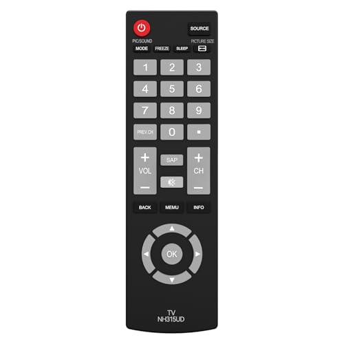 Replacement Sanyo TV Remote Control, Universal TV Remote NH315UP/NH315UD for Sanyo LED LCD LCD HDTV Smart TVs, No Setup Needed, Durable Buttons, Lightweight Design