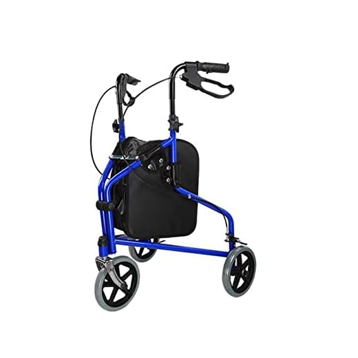 Folding Rollator Walker with Seat & Bag - Sturdy 3-Wheel Tri Walker with Lockable Brakes & Carry Bag - Ideal Mobility Aid for Elderly & Handicapped Users - Compact & Comfortable Design