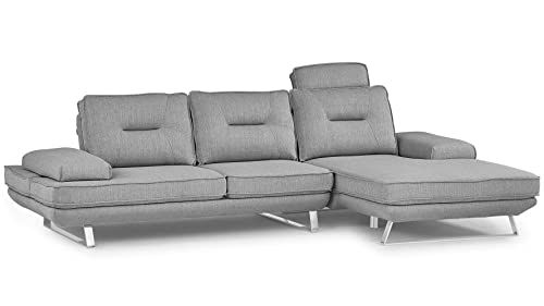 Zuri Furniture Modern Light Grey Fabric Sondra Sectional - Right Chaise #TOP5