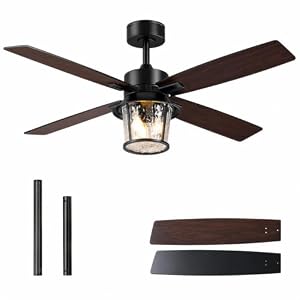 TALOYA 52″ Farmhouse Ceiling Fan with Light and Remote Rustic Style