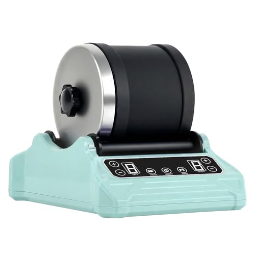 Ouroad Rock Tumbler, 1–9 Speed Settings, 9 Day Timer, Low-Noise, Kids Educational Stone Polisher, Green