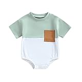 Kaipiclos Infant Baby Boy Girl Sweatshirt Bubble Romper Color Block Long Sleeve Hoodie Pullover Swea