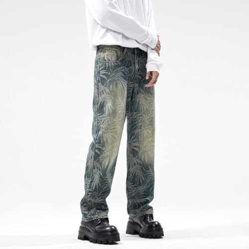 Jeans Pants Trousers Denim Men's Loose Classic Hawaiian Beach Wide Leg High Street Clothing2