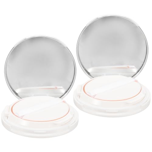 SILENRADAWN 2 pièces Boîte Coussin Compacte Boîte Poudre Rechargeable Portable avec Miroir Étui Vide pour Fond de Teint Cushion Rangement Maquillage Léger et Pratique pour Poudres Corporelles