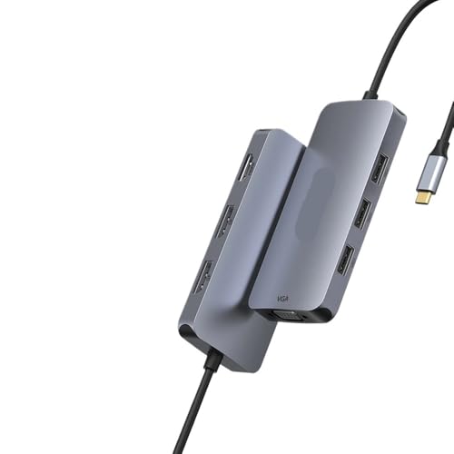 Hub USB C Dual HDMI 4K para trabajar en casa con doble monitor y carga 100W