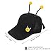 TOVINANNA Sun Cap for Boys and Girls Fashionable Baseball Hat Bee Antenna Soft Cotton Adjustable for Boys Girls Black
