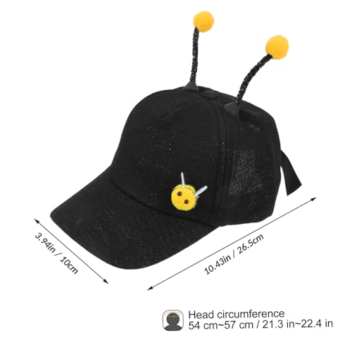 Sun Cap for Boys and Girls Fashionable Baseball Hat Bee Antenna Soft Cotton Adjustable for Boys Girls Black4