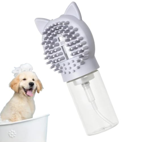 Cepillo de ducha para perros que elimina el pelo muerto con dispensador integrado