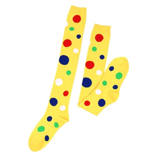 Image of Thigh High Socks for Women Girls Fancy Colorful Polka Dot Over the Knee Stockings Long Socks 1 Pack