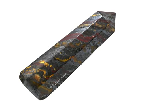 Image of Crystal Heaven Iron Tiger Eye Crystal Tower Obelisk Point For Chakra, Healing And Balancing - Aaa Grade Original Certified Gemstone Agate For Reiki Meditation Yoga Spiritual (3-4 Inches)