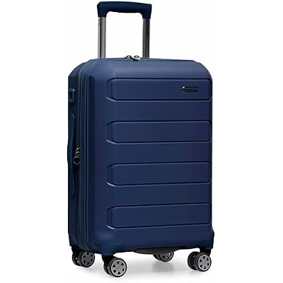 Traveler's Choice Pagosa Hardshell Expandable Luggage with Spinner Wheels, Navy, 22-Inch Carry-on
