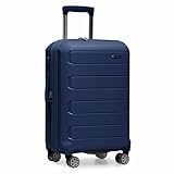 Traveler's Choice Pagosa Indestructible Hardshell Expandable Spinner Luggage, Navy, 22-Inch Carry-on