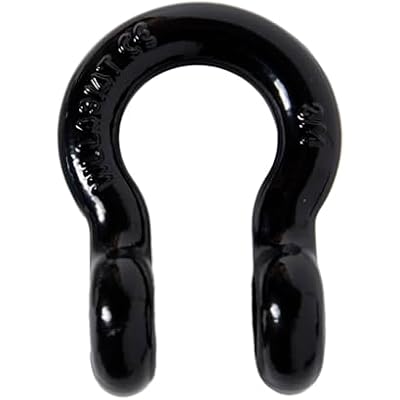 Hi-Gear (1 PK, Black) Bow Shackles 3/4 D Ring Shackle Rugged Unbreakable 28.5 Ton (57,000 Lbs) Maximum Break Strength with 7/8'' Pin Bow Screw Heavy Duty D Ring for 4x4 Vehicle Recovery