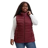 HHE Women's Plus Size Puffer Vest 1X-6X Lightweight Packable Water-Resistant Hooded Quilted Puffy Vest (Winered,3X)
