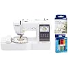 Brother SE700 Sewing and Embroidery Machine, Wireless LAN Connected, 135 Built-in Designs, Computerized, 4 x 4 Hoop Area, 5-Foot Embellishment Pack, Premium Embroidery Thread 6 Spools