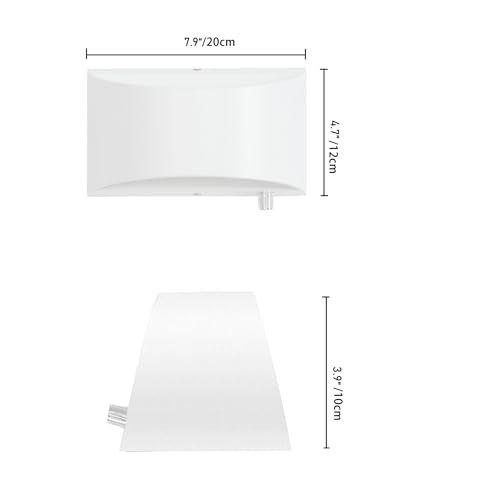 Image of Indoor Dimmable Wall Sconces with Switch (White, 3000K) | Dimmable with Switch, Up and Down Lighting, Aluminum, Warm White, built-in switch
