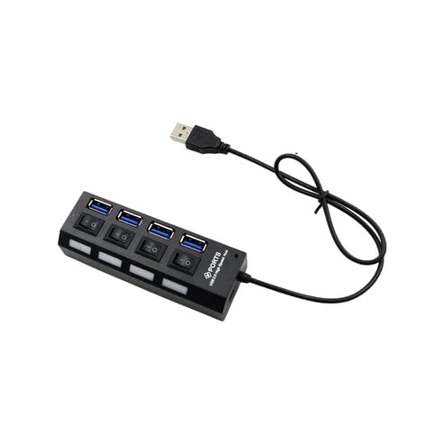 Compact 4-Port USB 2.0 Hub with LED Power Indicators & Easy On/Off Control-image-20