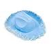Lizxun Women Cowgirl Hat Cowboy Hats Fluffy Feather Brim Hat for Bachelor Costume Halloween Cosplay Dress Up Party (Blue01, 32cm*42cm*18cm)