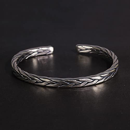 Sterling Silver 925 Braided Bracelet For Men Women ~ Open Bangle Bracelets ~ Silver Cuff Bracelet For Men #TOP5