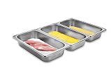 Supremery 3-częściowy zestaw do panierowania ze stali nierdzewnej – 3 x miska do panierowania 32,5 x 17,5 x 6,5 cm – kotlety mięso ryby – metalowa droga panierska prostokątna