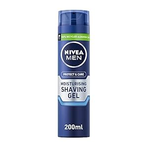NIVEA Men Protect & Care – Moisturising Men Shaving Gel – Beard Care – Enriched with Aloe Vera & Pro-Vitamin B5 – Smooth Glide & Close Shave – for Dry Skin – 200 ml